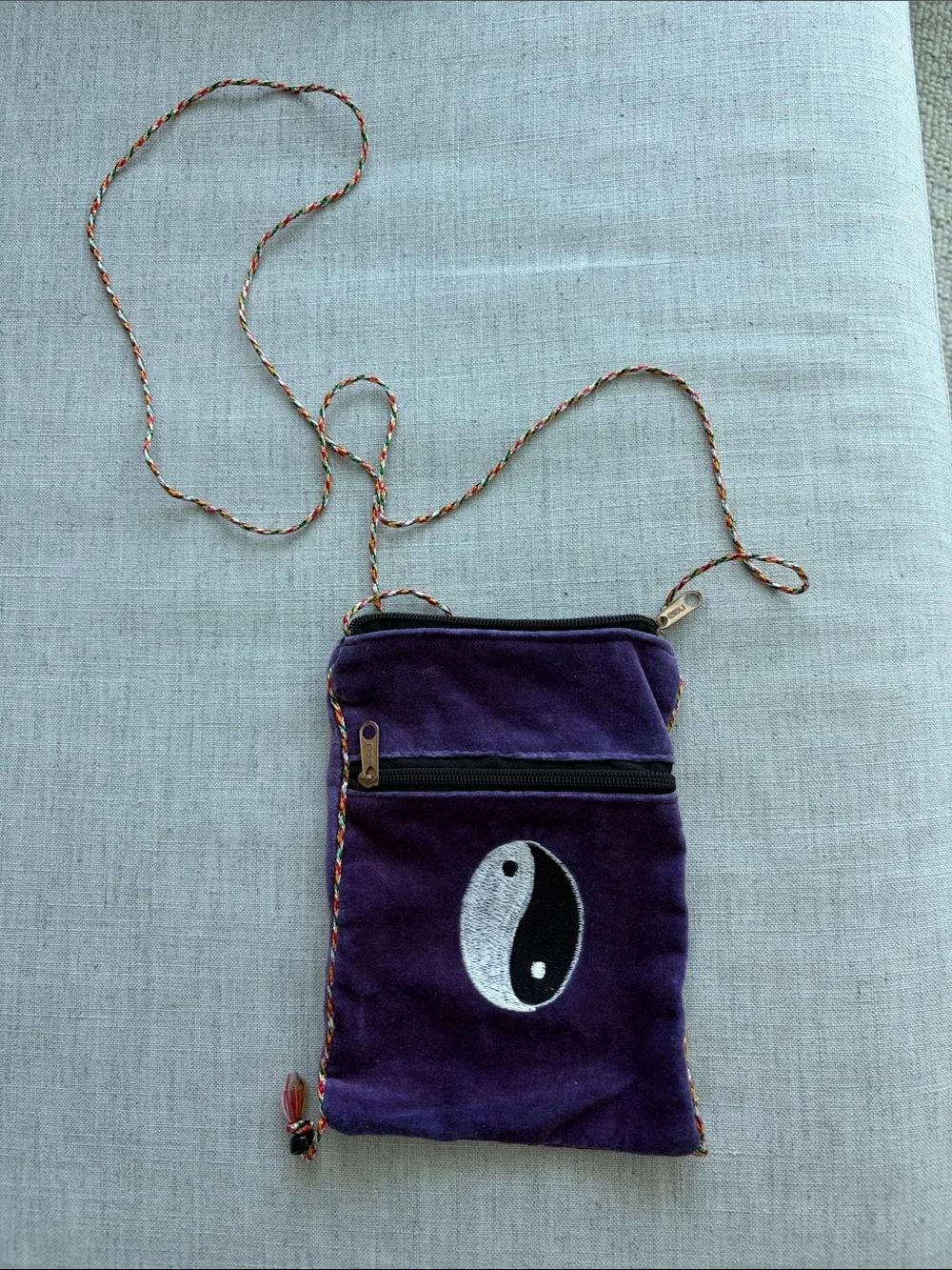 Purple Yin Yang Crossbody Pouch Bag